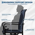 thumbnail image 4 of 3-Piece Patio Wicker Rattan Rocking Chair Set – All-Weather Outdoor Furniture with Cushions, Perfect for Garden, Lawn, Balcony & Backyard – Dark Gray, 4 of 8