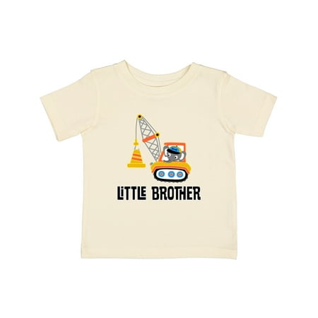 

Inktastic Little Brother Construction Truck Boys Gift Baby Boy T-Shirt