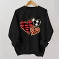 thumbnail image 3 of JTZGDY Love Heart Sweatshirts for Women Cute Valentines Day Long Sleeve Crewneck Pullover Tops Trendy Cozy Graphic Holiday T-Shirts Z03-Black L, 3 of 7