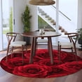 thumbnail image 3 of Round Rug 5Ft Washable Non-Slip, Red Roses Circle Area Rugs for Living Room Bedroom, Valentine's Day Flowers Floral Vintage Indoor Floor Mats Carpet Runner for Home Decor Aesthetic, 3 of 8