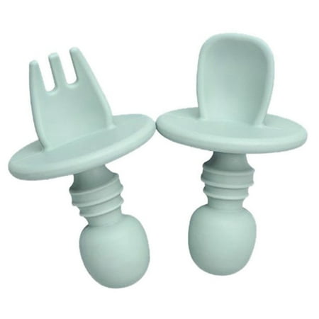 

Silicone Baby Utensils Free Baby Spoon Forkfor 6 Months Anti- Baby Feeding Supplies D