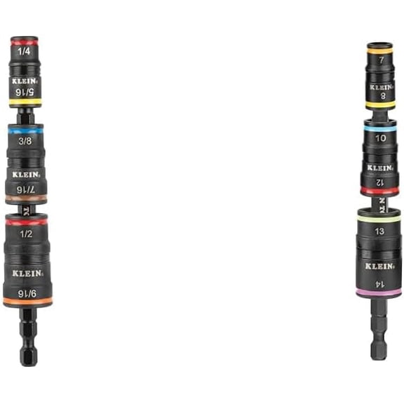 Klein Tools 32933 7-in-1 Impact Flip Socket Set with Bit Holder, 32933M 6-in-1 Impact Flip Socket Set, Magnetic