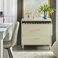 thumbnail image 3 of TMS Thompson Lateral Wood Filing Cabinet, Antique White, 3 of 5