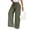 1# Army Green, variant on Wide Leg Casual Cotton Trousers Women High Waisted Baggy Pants with Front Crease Subtle Flare, Adjustable Drawstring, Clean Solid Colors, Smart Casual Styling, Office and Travel Wear