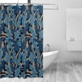 thumbnail image 2 of Honeii Blue Leaves A Print Shower Curtain 72x72in,Bathroom Curtain,Waterproof Fabric Shower Curtain Set with Hooks, 2 of 4