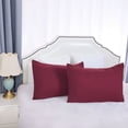 thumbnail image 5 of PiccoCasa 2 Pack King Pillowcases Soft 1800 Microfiber Pillowcases with Envelope Closure, Wine 20" x 36", 5 of 6