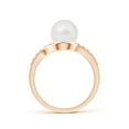 thumbnail image 2 of ANGARA Solitaire Japanese Akoya Cultured Pearl Bypass Ring with Diamonds in 14K Rose Gold for Women | June Birthstone, Birthday, Anniversary, Jewelry Gift for Women | Pearl Ring, 2 of 8