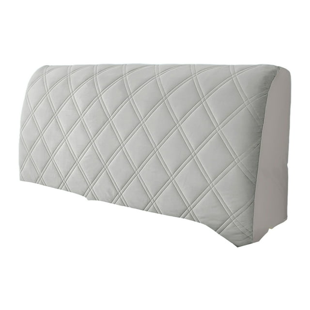Wosthever Cubierta elegante de la cabecera de la cama del paño de la fibra química para la cubierta elegante y moderna de las cabeceras Decoración del hogar gris claro