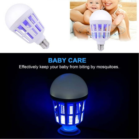 Bug Zapper Light Bulb 2 In 1 Mosquito Killer Lamp Electronic Insect Killer Fly Killer Fits