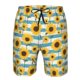 thumbnail image 3 of Balery White Blue Striped Sunflower Traje de Baño Estilo Hawaiano para Hombre, Shorts de Secado Rápido con Bolsillos-Small, 3 of 6