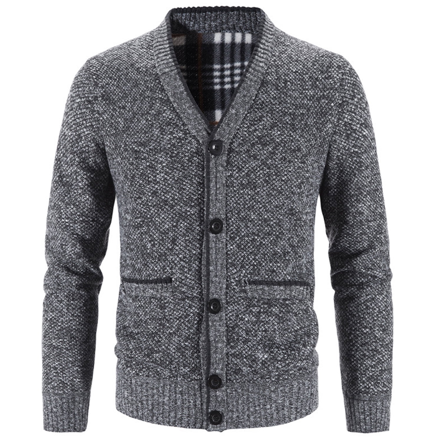 Lu's Chic Men's V Neck Cardigan Long 