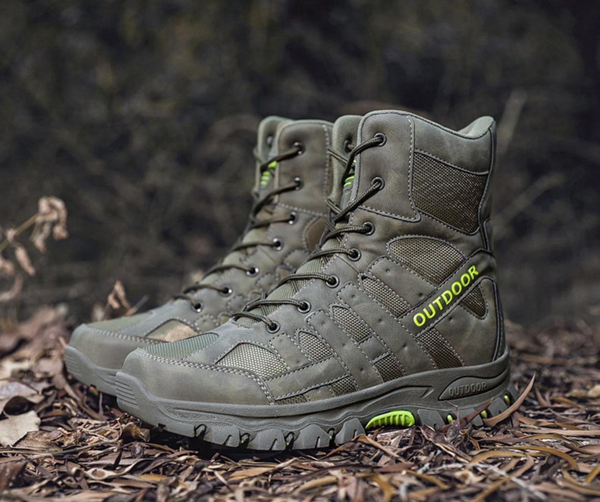Men's Hiking Boots Non-Slip Waterproof Ankle Support Shoes Outdoor Trekking Shoes for Climbing Mountains