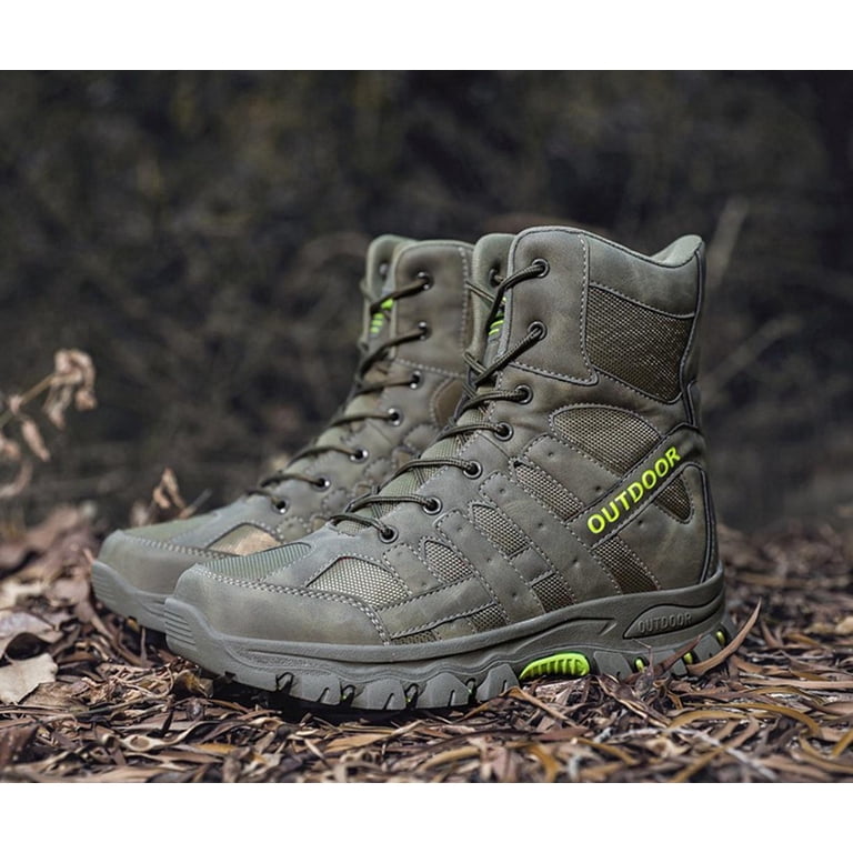 CGRRBW Men's Hiking Boots - Anti-Slip Outdoor Trekking Shoes, Waterproof, Lightweight For Climbing & Work