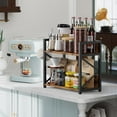 thumbnail image 4 of Linqz 2-Tier Kitchen Counter Shelf Organizer, Multifunctional Coffee Bar Station & Spice Rack for Countertop, Rustic Brown, 4 of 8
