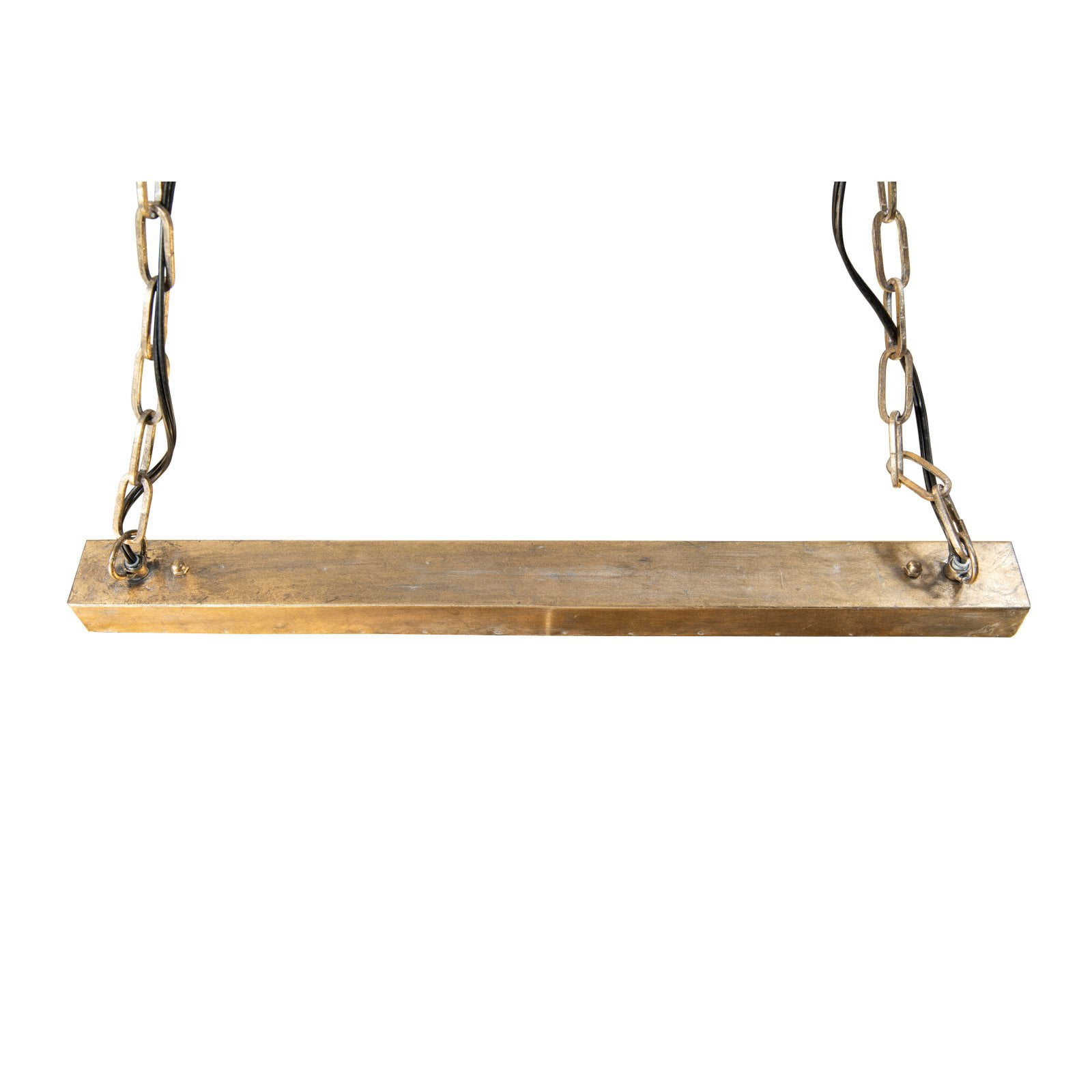 Woven Paths Rustic Wood Ceiling Light with Metal Rod Accents