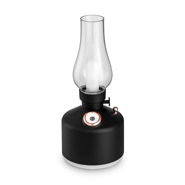 Humidificador de niebla 280ml USB LED Luz nocturna Regulable Difusor de aire 1.5W Pulverizador inalámbrico recargable para el hogar, Negro Sweethay HA008670-02B