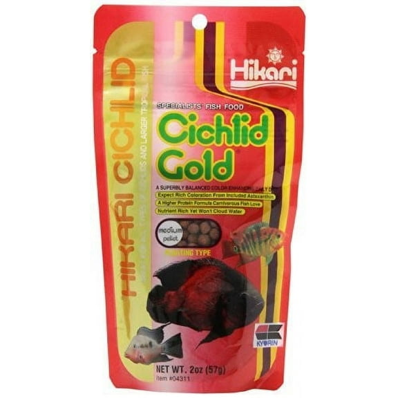 Hikari Cichlid Gold Medium Pellet Fish Food, 2 Oz