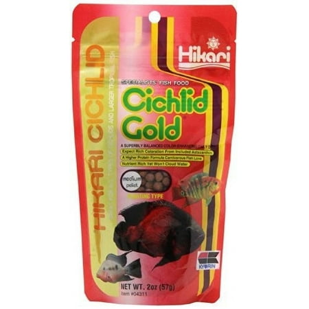 UPC: 0042055043113 | Hikari Cichlid Gold Medium Pellet Fish Food  2 Oz