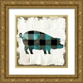 thumbnail image 1 of Sophie 6 20x20 Gold Ornate Wood Framed with Double Matting Museum Art Print Titled - Farm Fashion Pig, 1 of 4