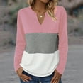 thumbnail image 2 of MIUOWANP Women's Fashion Hoodies & Sweatshirts Plus Size Oversized Long Sleeve Round-Neck Color Block For Girls Light Weight Soft With Pockets Shirts White S, 2 of 5