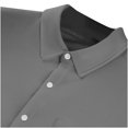 thumbnail image 3 of Camiseta de Botón de Bolsillo de Color Sólido de los Hombres con Cuello Flip, Top Elástico Y Elástico, 3 of 8