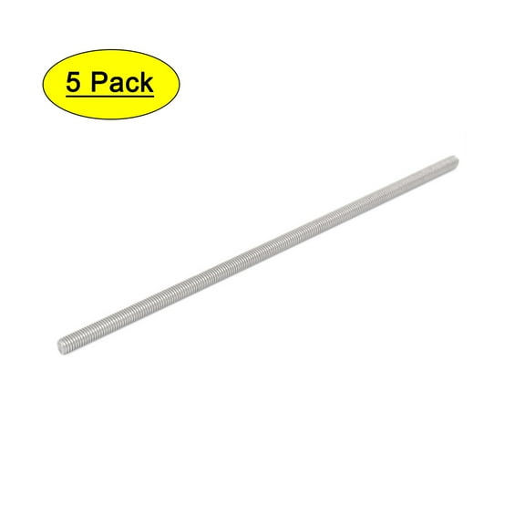 M5 x 160mm 304 Stainless Steel Fully Threaded Rod Bar Studs Silver Tone 5Pcs