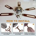 thumbnail image 6 of ABPETE Ceiling Fan Blades Arms Replacement, 4 Pcs 52" Fan Blade Replacement Parts Mounting Bracket Kit for Replacing the Worn Fan Blades, Coffee, 6 of 14