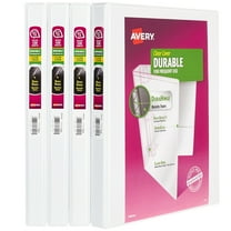 Avery Durable View 3 Ring Binders, 0.5" Slant Rings, 4 White Binders