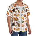 thumbnail image 2 of Gukieu Thanksgiving Turkeys 1 Print Men's Short-sleeved Shirts, Button-down Pocket Shirts, T-shirts, Beach Vacation Travel Summer Clothing-4X-Large, 2 of 5