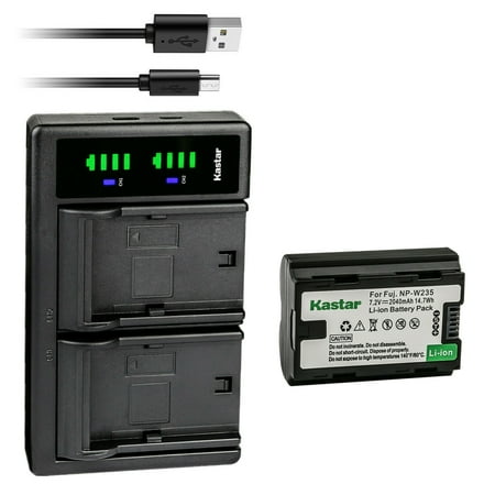 Kastar 1-Pack NP-W235 Battery and LTD2 USB Charger Replacement for Fujifilm NP-W235 NPW235 Battery  Fujifilm BC-W235 BCW235 Battery Charger  Fujifilm GFX 100S GFX100S Medium Format Mirrorless Camera