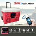 thumbnail image 3 of KoolMAX Cooler with Bluetooth Speaker System, 350W Boombox, 40 Qt Cooler, Rechargeable, USB 12V Car Cigarette Lighter Power Station, Guitar Amplifier, Radio, PA Machine, Karaoke, Red, 3 of 8