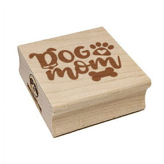 Dog Mom Paw Print Square Rubber Stamp Stamping Scrapbooking Crafting - Small 1.25in