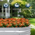 thumbnail image 2 of NEX Outdoor Galvanized Raised Planter Box Oval Large Metal Raised Bed Vegetable Flower Fruit Horse Trough, 2 of 4