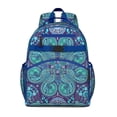 thumbnail image 1 of Bohemian Vintage Print Rustic French Country Student Backpack Adjustable Shoulder Straps Chest Strap Spacious Durable School Backpack, 1 of 2