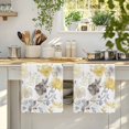thumbnail image 4 of Yellow Grey Botanical Kitchen Towels Set of 3, Spring Floral Watercolor Soft Microfiber Dish Towels, Absorbent Quick-Dry Washable Dishcloths for Kitchen Cleaning, Drying Dishes, 18x28 Inches, 4 of 9