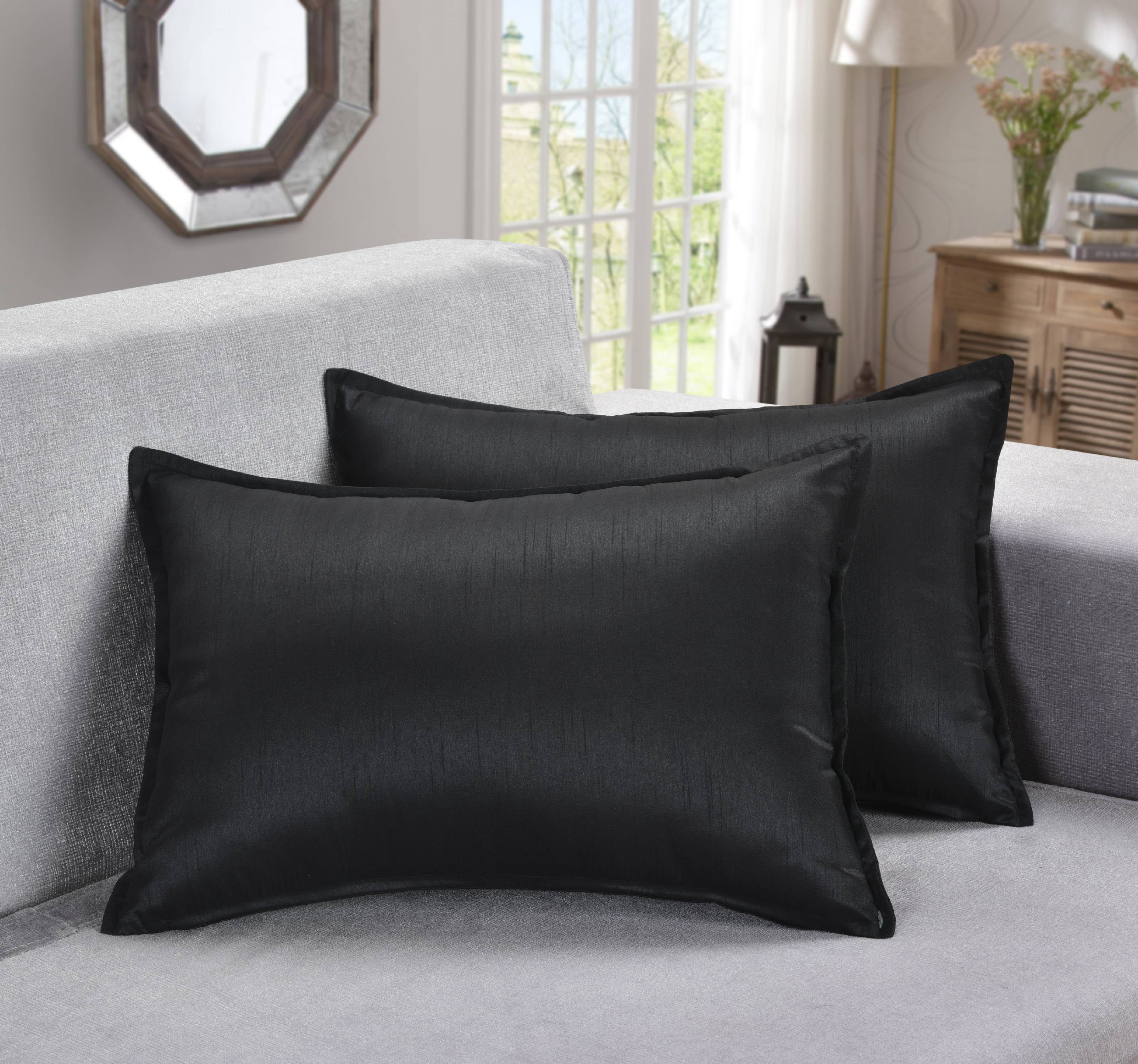 Aiking Home Collection 2 Pieces of 12" x 18" Solid Faux Silk Throw