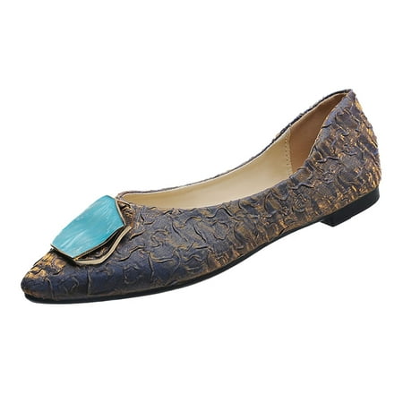 

Mackneog Spring And Summer Women Casual Shoes Cloth Shallow Mouth Flat Pointed Toe Low Heel Gift on Clearance