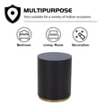 thumbnail image 3 of Kevinplus Black Coffee Table with Gold Rim Bottom End Table Round Wood Side Table for Living Room Bedroom, 3 of 10