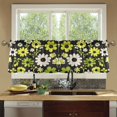 thumbnail image 4 of Yayeee Kitchen Curtains Tier Set of 2 Light Filtering 57"x36" Over Sink Window Panels, Green Flower Pattern, 4 of 7