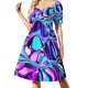 thumbnail image 1 of Vestido de manga corta con arte abstracto, vestido de fiesta, vestido de cumpleaños, vestido elegante., 1 of 7