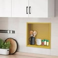 thumbnail image 4 of Shower Storage Shelf, Stainless Steel Shower Niche No Tile Needed, Niche for Shower Wall Recessed Niche Shower for Bathroom Storage for Kitchen, Living Room, Balconies, Office (12" x 12", Gold), 4 of 9