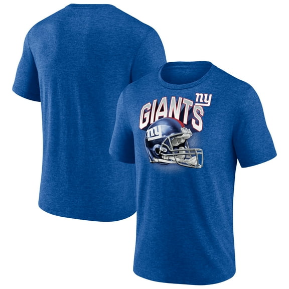 Men's Royal New York Giants Helmet Tri-Blend T-Shirt