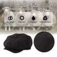 thumbnail image 3 of TOP-EX L/XL/XXL Mens Wool Tweed Newsboy Cap 8 Panel Flat Gatsby Driving Hat Black 3XL, 3 of 7