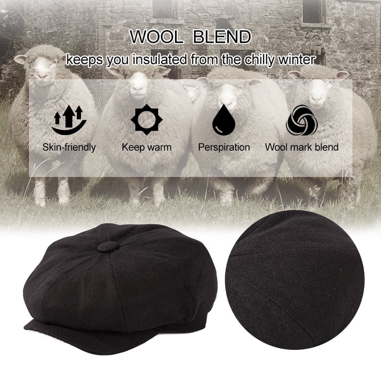 TOP-EX L/XL/XXL Mens Wool Tweed Newsboy Cap 8 Panel Flat Gatsby