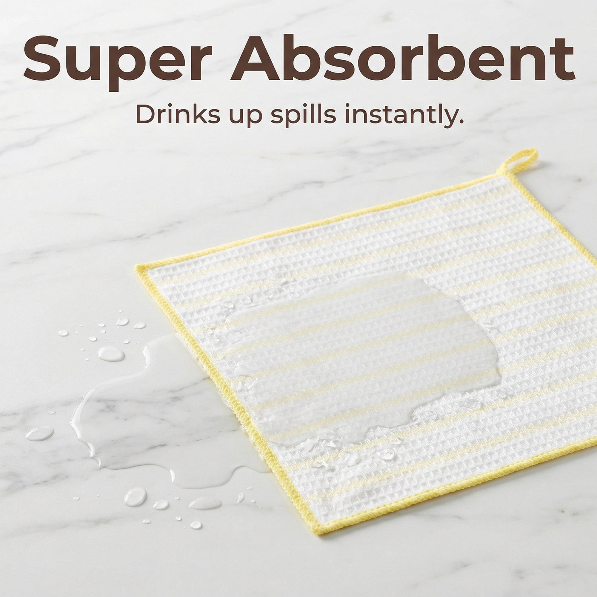 Unique Bargains Wood Fiber Absorbent Cleaning Cloths 6 Pack Yellow/Blue 12" x 12"