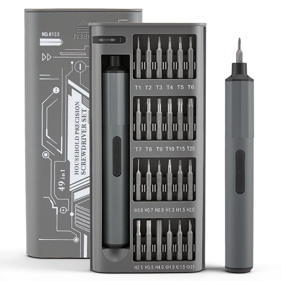 YTAKY Electric Precision Screwdriver Set, 3 N.m Torque with 49 Magnetic Bits, Quick-Charge Battery & Magnetic Holder - Ideal for Electronics Repair (Phones, Laptops, Watches)
