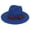Blue, variant on Women Wide Brim Straw Panama Roll up Hat Fedora Beach Sun Hat UPF50+