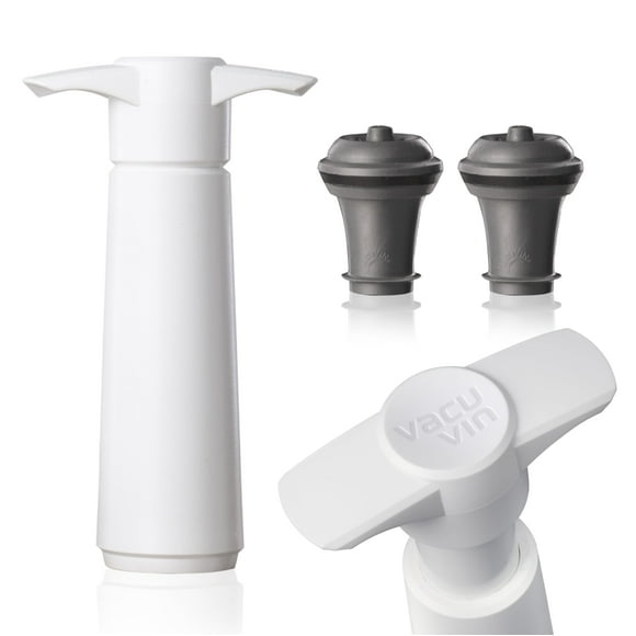 Bomba Wine Saver Vacu Vin, blanca con tapón