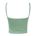 thumbnail image 6 of ChoXxx Women's Sexy Slim Fit Crop Camisole Built In Bra Sleeveless Tank Top Stretchy Summer Fashion Light Green M, 6 of 7