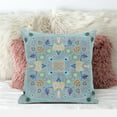 thumbnail image 4 of Amrita Sen Designs  16 x 16 in. Paisley Leaf Geo Duo Broadcloth Indoor & Outdoor Zippered Pillow - Light Grey, Blue & Yellow, 4 of 4